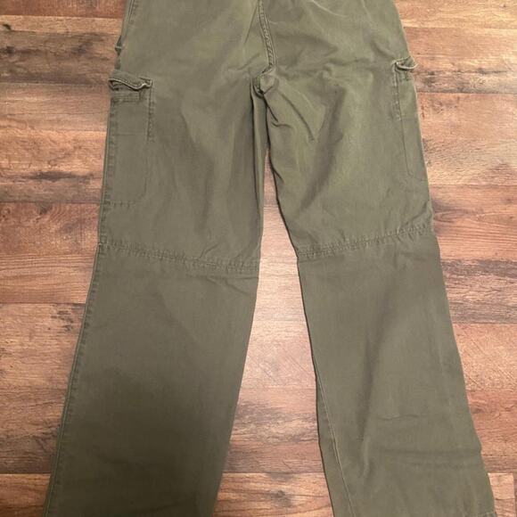 Mens docker khaki green cargo denim pants - Picture 6 of 6